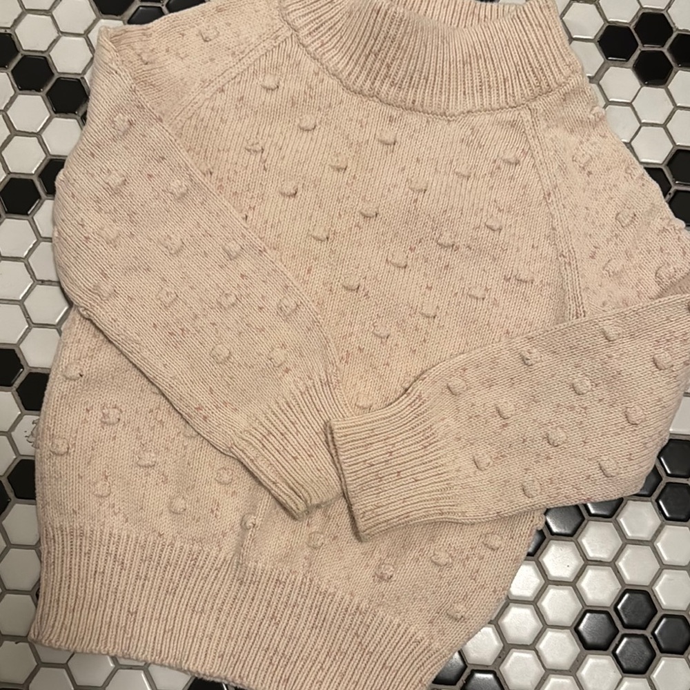 Cream Cowl Neck Sweater with Soft Texture